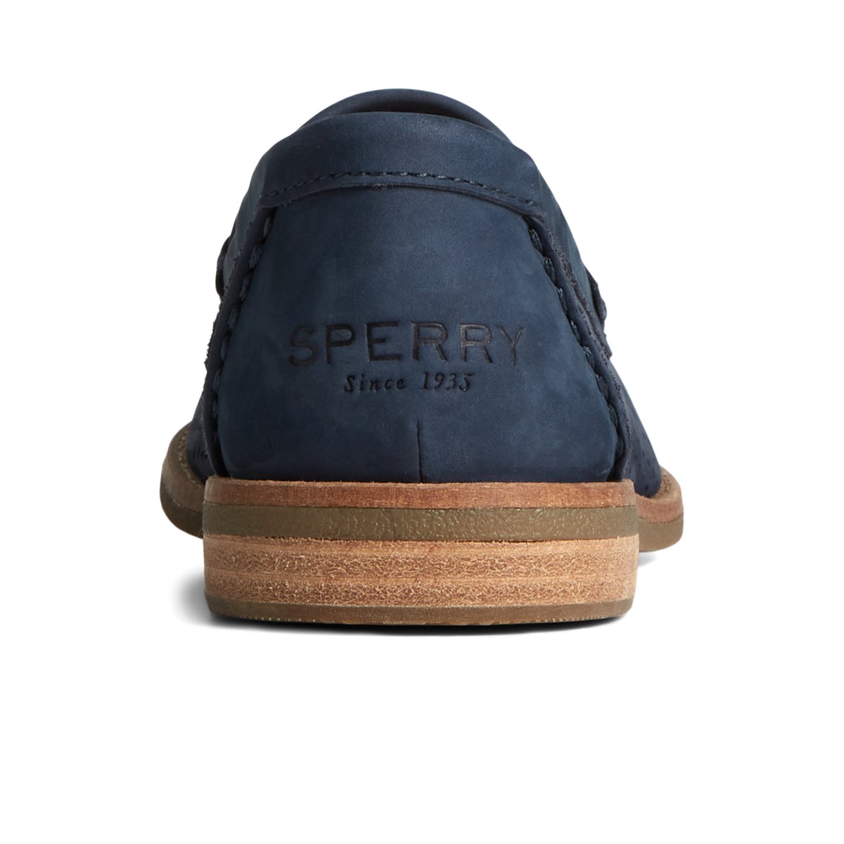 Seaport Perforated Penny Loafer Navy Women s Oxfords Loafers Sperry US
